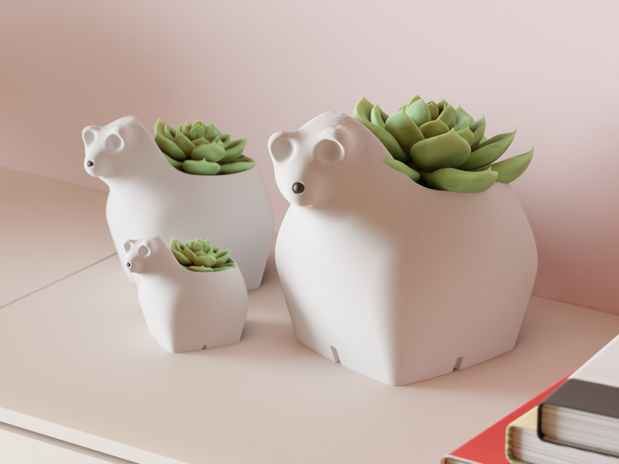 Root – Polar Bear Planter – view 1
