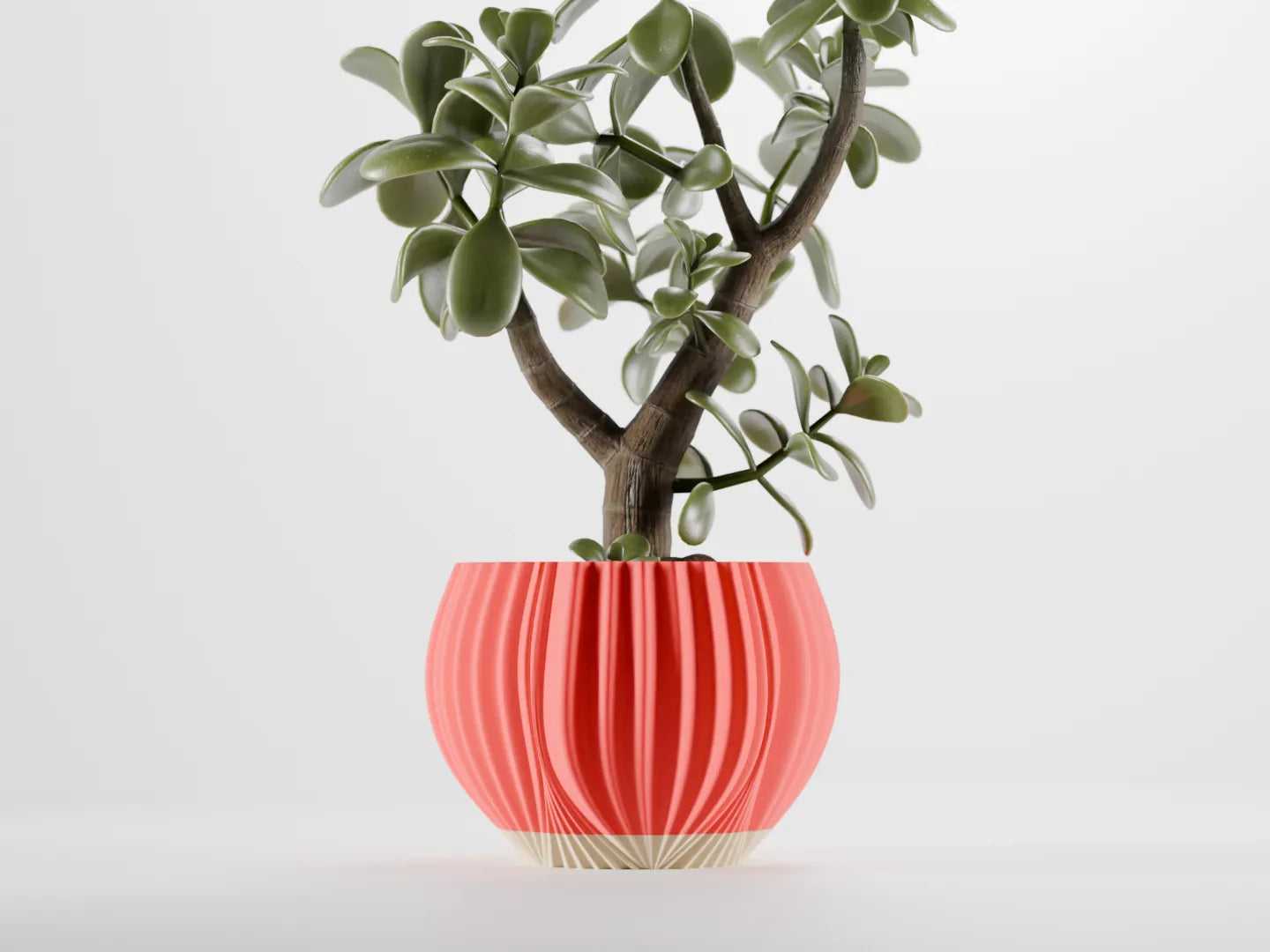 Sculptural ribbed indoor planter – product view 1