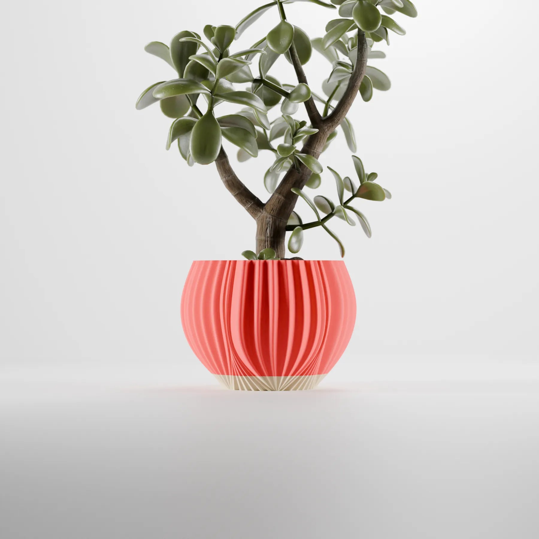 Sculptural ribbed indoor planter – product view 2